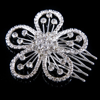 Rhinestone Flower Comb