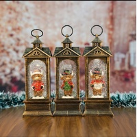 Christmas Snow Lantern Highland Cow Brass Set of 3