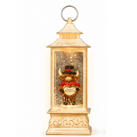 Christmas Snow Lantern Highland Cow Cream Heart