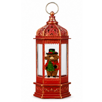 Christmas Snow Lantern Highland Cow Red with Tree