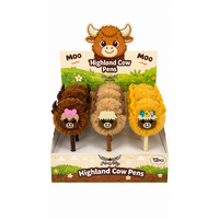 Highland Cow Fluffy Pens Set of 12