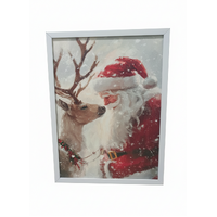 Light Up Frame; Santa and Reindeer