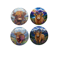 Highland Cow Mosaic Coasters Set of 4 A