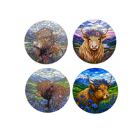 Highland Cow Mosaic Coasters Set of 4 B
