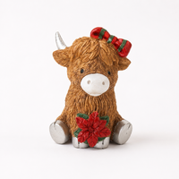 Highland Cow Christmas Ornaments Girl