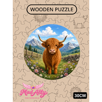 Highland Cow Wooden Puzzle - Boy