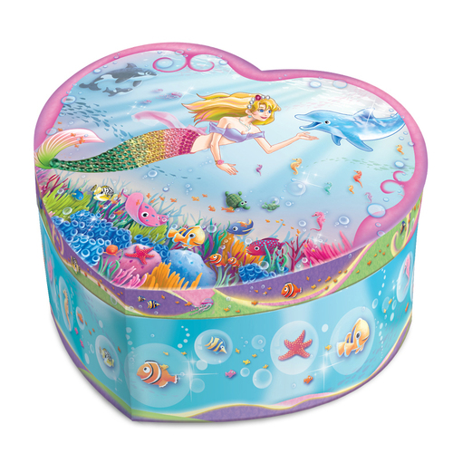 Heart Shaped Musical Jewelry Box Mermaid