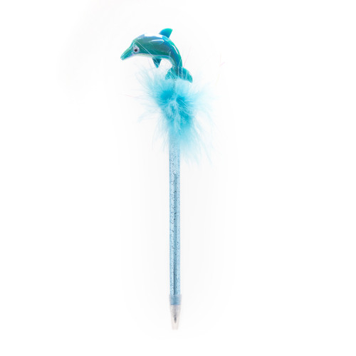 Dolphin Fluffy Pen Blue