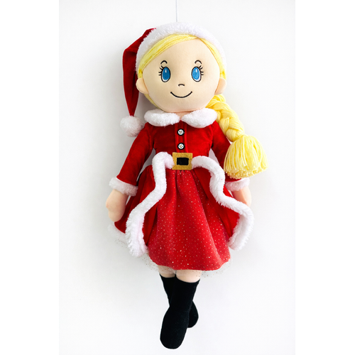 Santa Doll with Blonde Braids