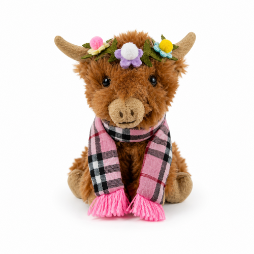 Harriett the Highland Cow Keyring Tan