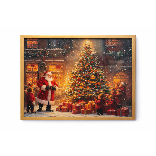 Light Up Frame; Santa and the Children