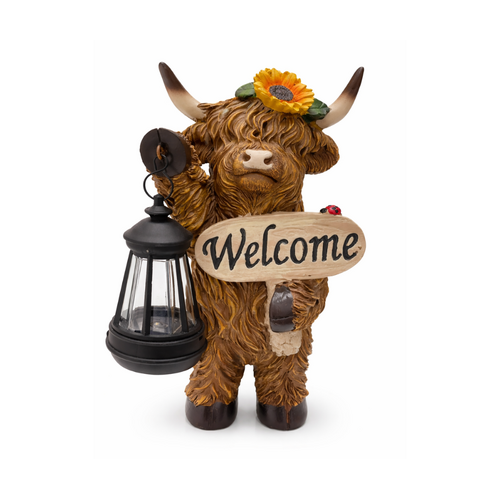 Highland Cow Solar Powered Garden Ornaments