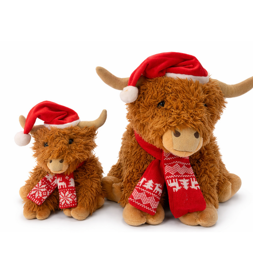 Hamish the Highland Cow Christmas Tan 25cm
